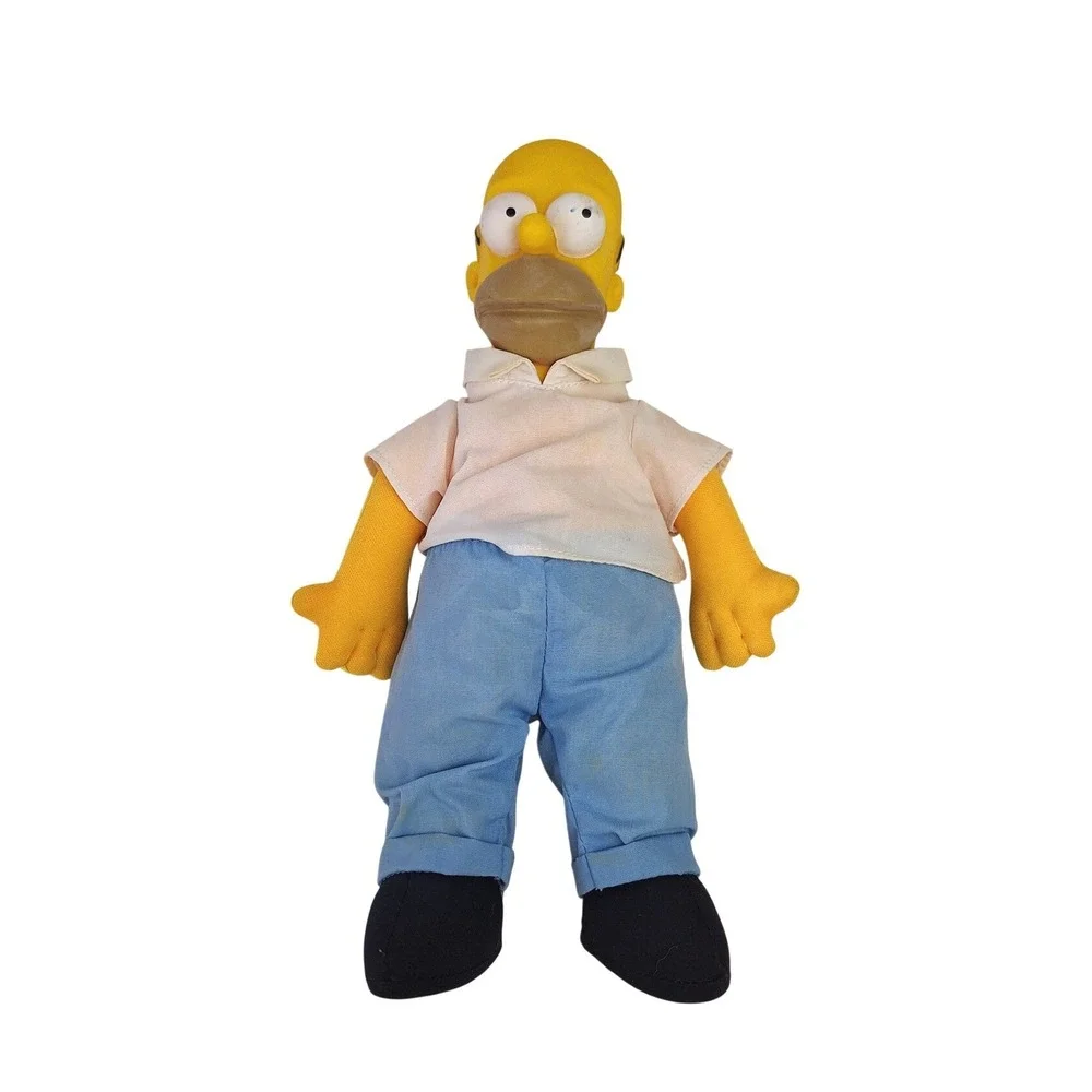 Vintage The Simpsons Plush Vinyl Head Figure Lot Homer Marge Lisa‎ Bart 4pc Set